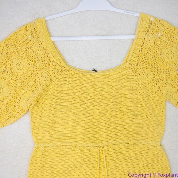 NEW Spell LET THE SUNSHINE IN CROCHET MINI DRESS, M - Picture 4 of 16